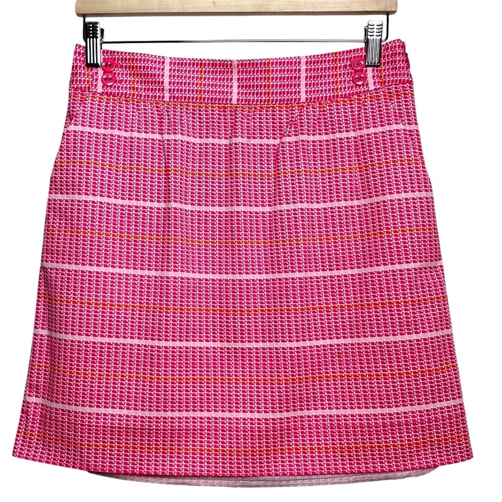 Vineyard Vines Pink Whale Pattern Mini Skirt  Size 0‎ Preppy A-Line Nautical